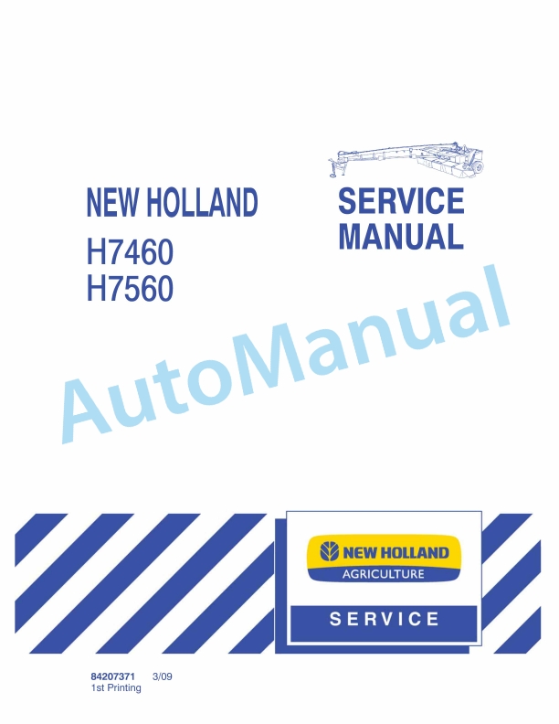 New Holland H7460, H7560 Service Manual 84207371