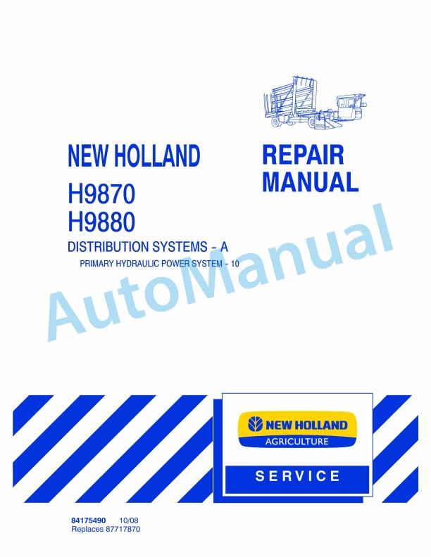 New Holland H9870, H9880 Bale Wagon Repair Manual 84175490