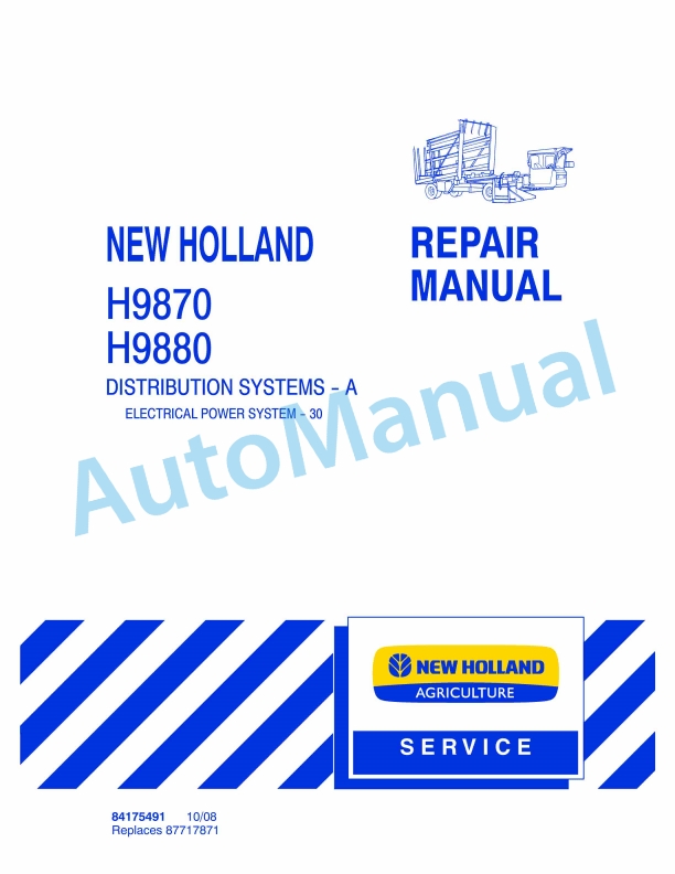 New Holland H9870, H9880 Bale Wagon Repair Manual 84175491