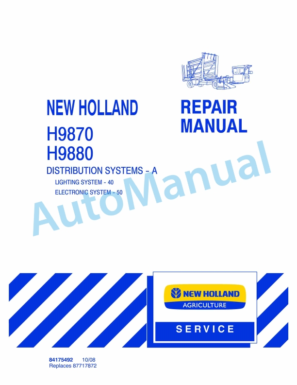 New Holland H9870, H9880 Bale Wagon Repair Manual 84175492