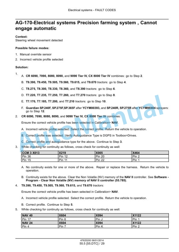 New Holland IntelliView III, IntelliView IV, IntelliView Plus II Autoguidance and Navigation Service Manual 47625200-2