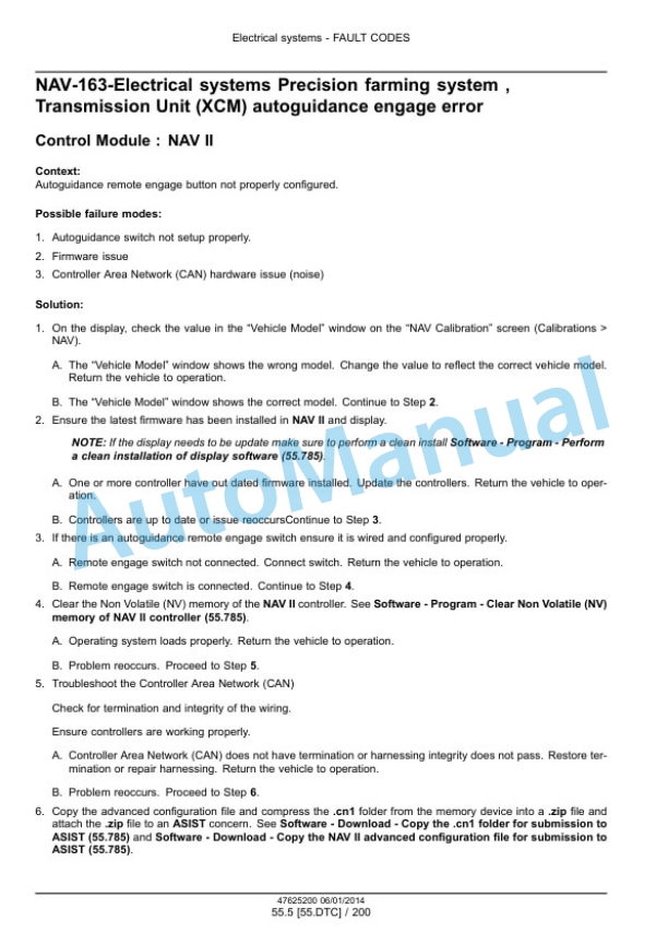 New Holland IntelliView III, IntelliView IV, IntelliView Plus II Autoguidance and Navigation Service Manual 47625200-4