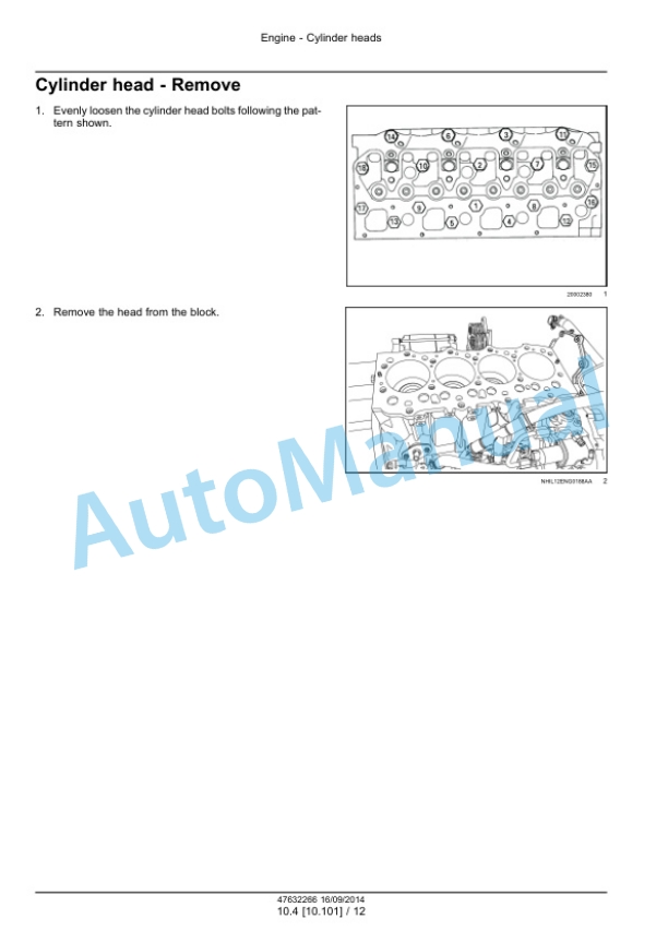 New Holland ISM Tier 4 Engine Service Manual 47632266-2