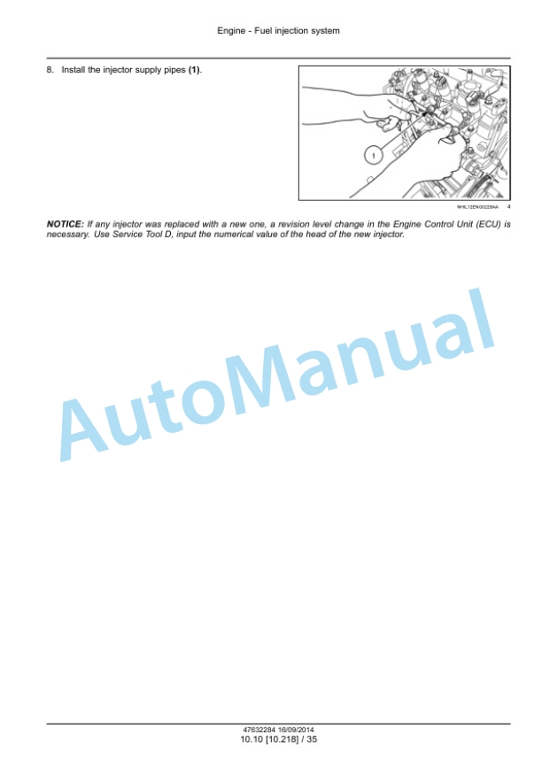 New Holland ISM Tier 4 Engine Service Manual 47632284-3
