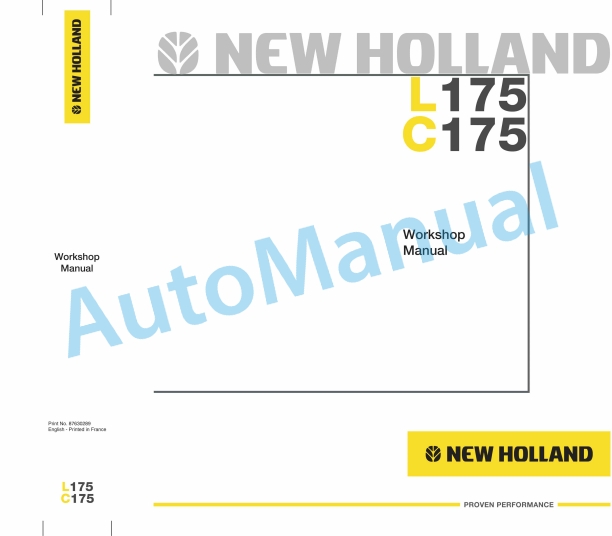 New Holland L175, C175 Workshop Manual 87630289