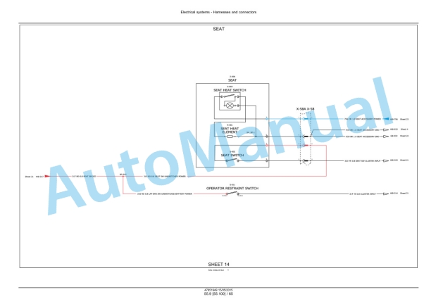 New Holland L218, L220 Tier 4B Final 200 Series Skid Steer Loader Service Manual 47888412-3