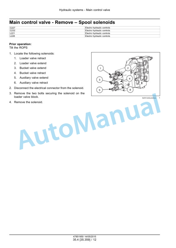 Alternative view of New Holland L221, L228 Tier 4B Final 200 Series Skid Steer Loader - C227, C232 Tier 4B Final 200 Series Compact Track Loader Service Manual 47888421