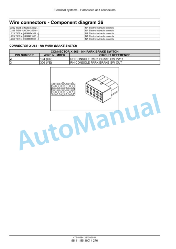 New Holland L223, L225, L230 Tier 4A 200 Series Skid Steer Loader - C232, C238 Tier 4A 200 Series Compact Track Loader Service Manual 47720771-5
