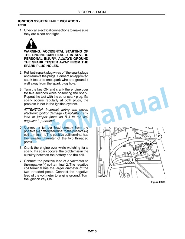 New Holland L250, L255 Skid Loader Repair Manual 86610463-3