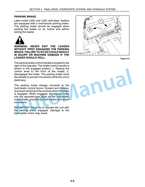 New Holland L250, L255 Skid Loader Repair Manual 86610463-5