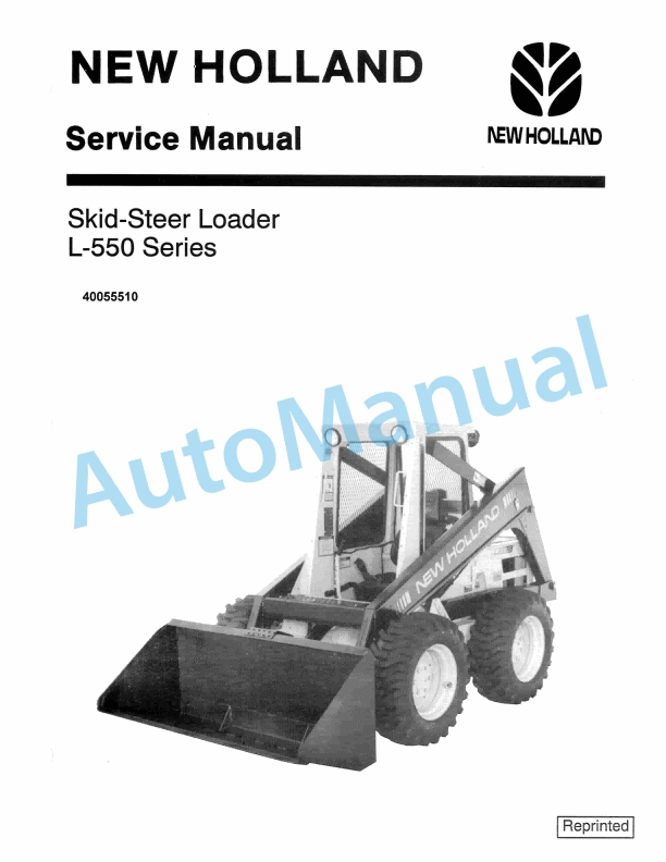 New Holland L550 Series Skid-Steer Loader Service Manual 40055510