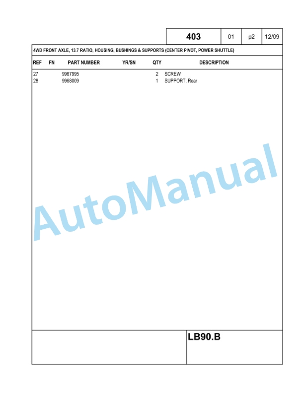 New Holland LB90.B Backhoe Loader Parts Catalogue 6036803300NA-2