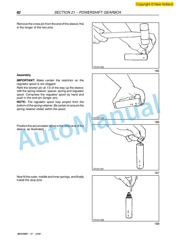 New Holland LM1060 Telehandler Service Manual 84121057-3