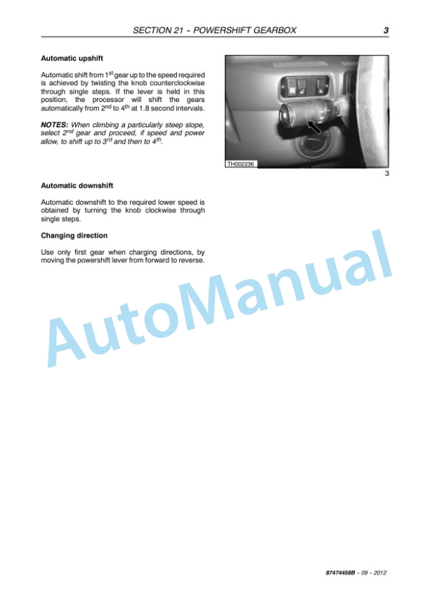 Alternative view of New Holland LM1133 Telehandler Repair Manual 87474458B