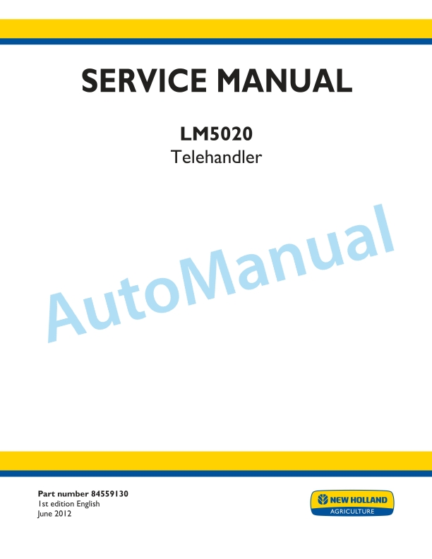 New Holland LM5020 Telehandler Service Manual 84559130