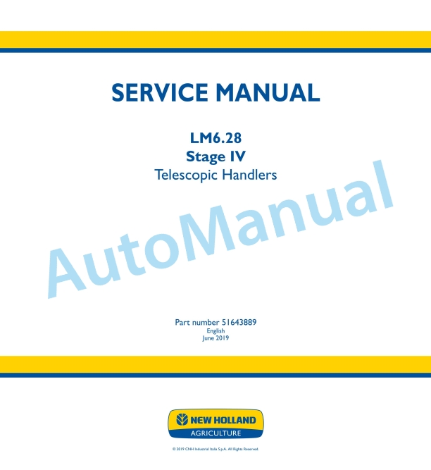 New Holland LM6.28 Stage IV Telescopic Handler Service Manual 51643889