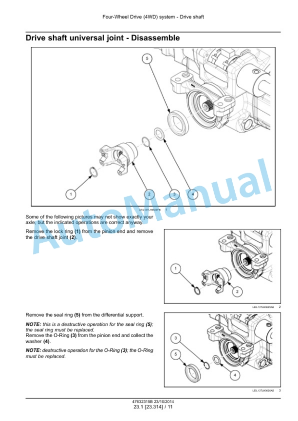 Alternative view of New Holland LM6.32, LM6.35, LM7.35, LM7.42, LM9.35 Tier4 Telescopic Handler Service Manual 47632315B