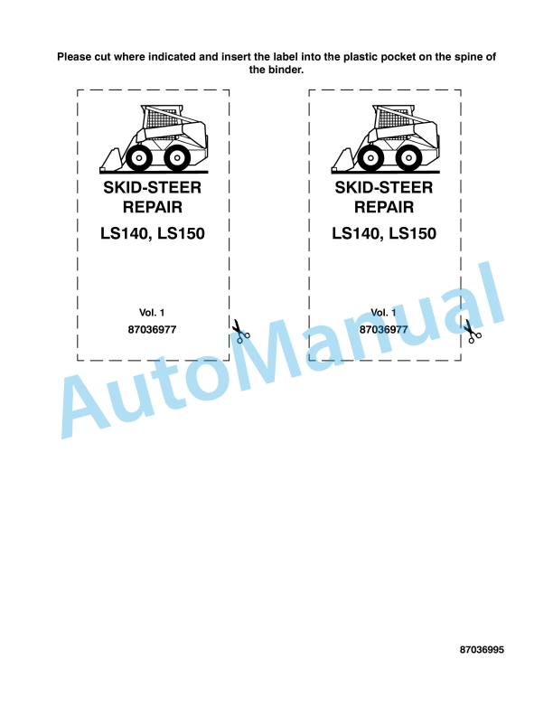 New Holland LS140, LS150 Skid Steer Repair Manual 87042551