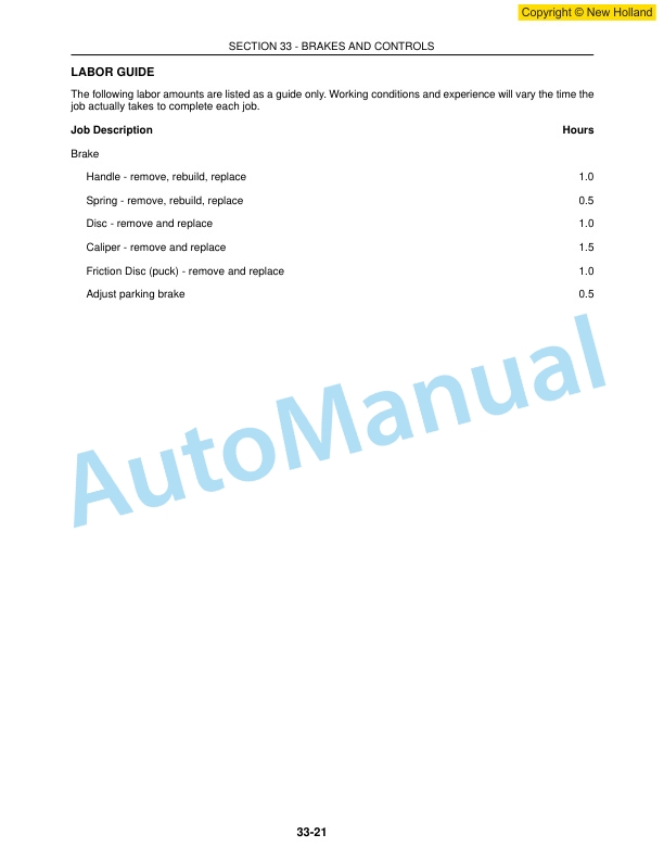 New Holland LS140, LS150 Skid Steer Workshop Manual 60413602-3