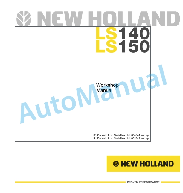 New Holland LS140, LS150 Workshop Manual 6041360201