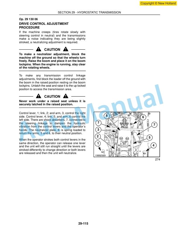 New Holland LS160, LS170 Skid Steer Workshop Manual 60413607-3