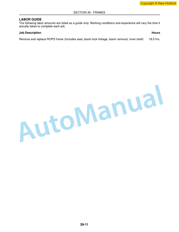 New Holland LS160, LS170 Skid Steer Workshop Manual 60413607-4