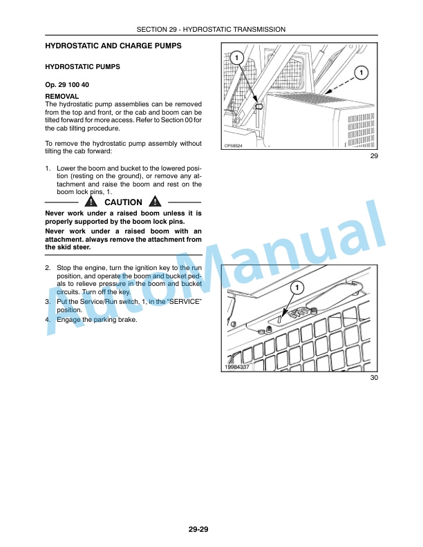 New Holland LS180, LS190 Skid Steer Repair Manual 87036994-3