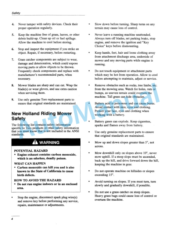 New Holland LS25-15G Yard Tractor Operation and Maintenance Manual 86599813-2