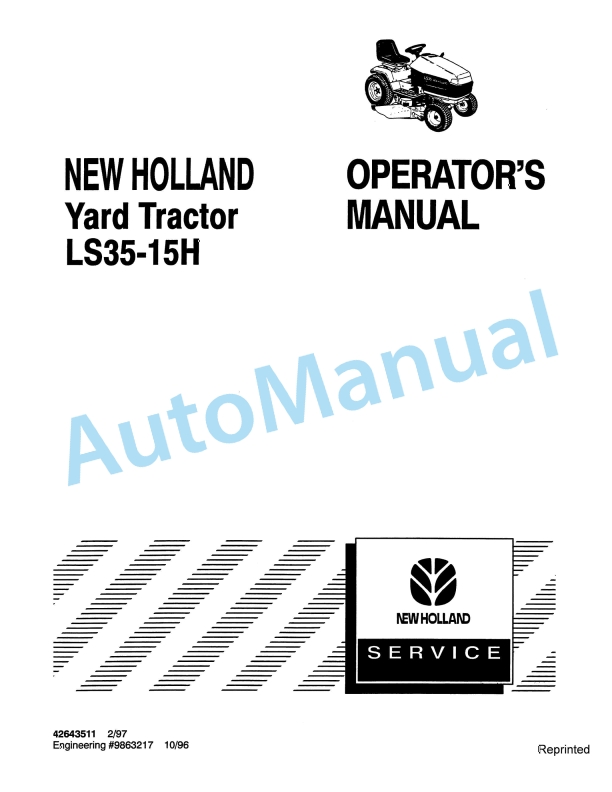 New Holland LS35-15H Yard Tractor Operation and Maintenance Manual 42643511