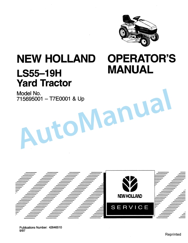 New Holland LS55-19H Yard Tractor Operation and Maintenance Manual 42646510