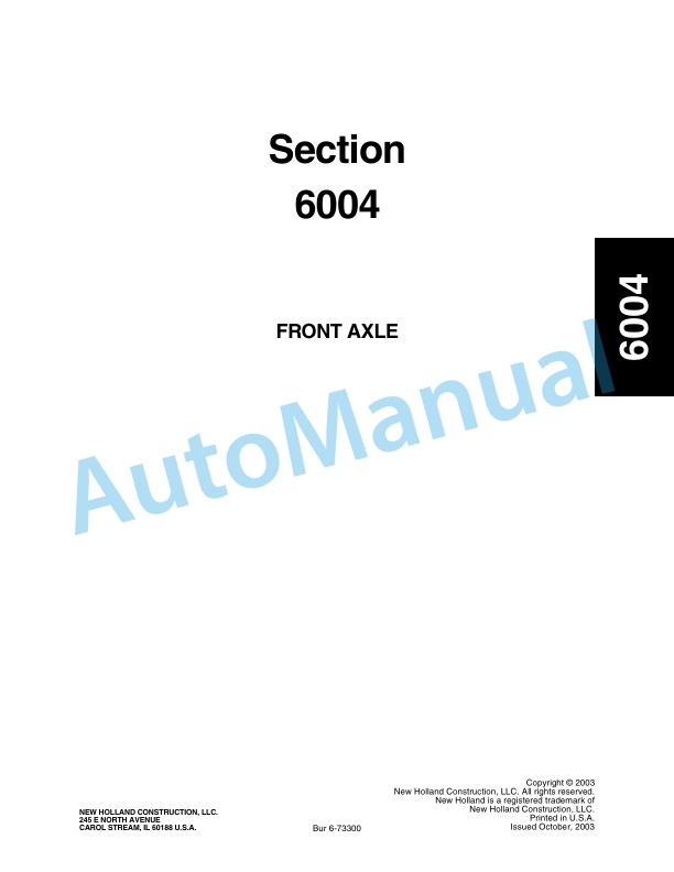 New Holland LW130.B Wheel Loader Service Manual 6-73002-4