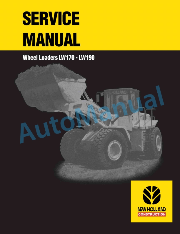 New Holland LW170, LW190 Wheel Loader Service Manual 75131016