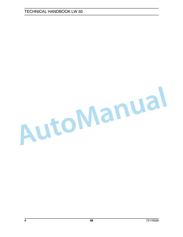 New Holland LW50 Wheel Loader Service Manual 73179329-4