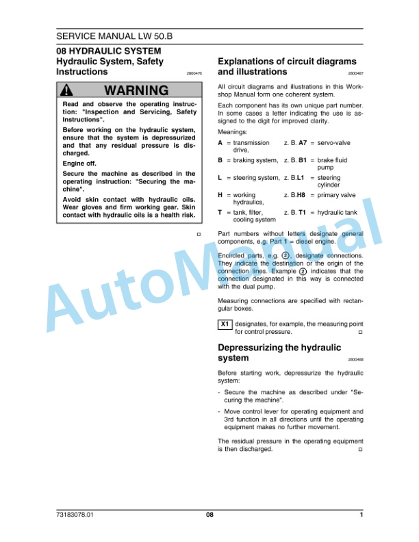 New Holland LW50.B Wheel Loader Service Manual 7318307801-4