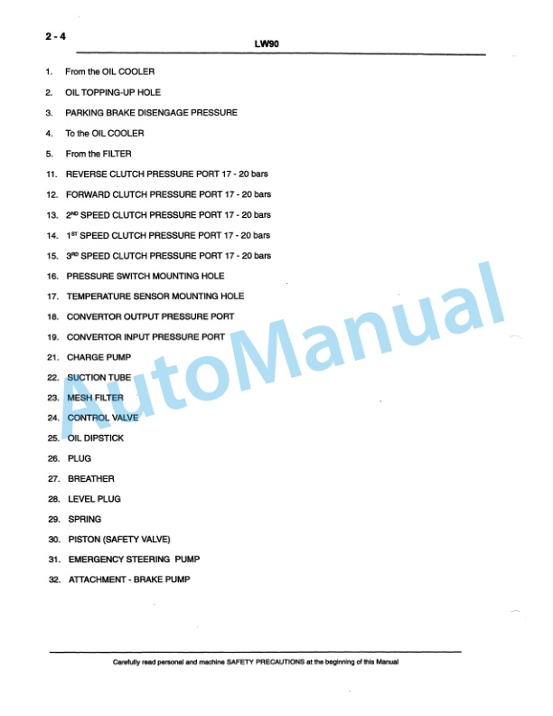 Alternative view of New Holland LW90 Wheel Loader Service Manual 75131004