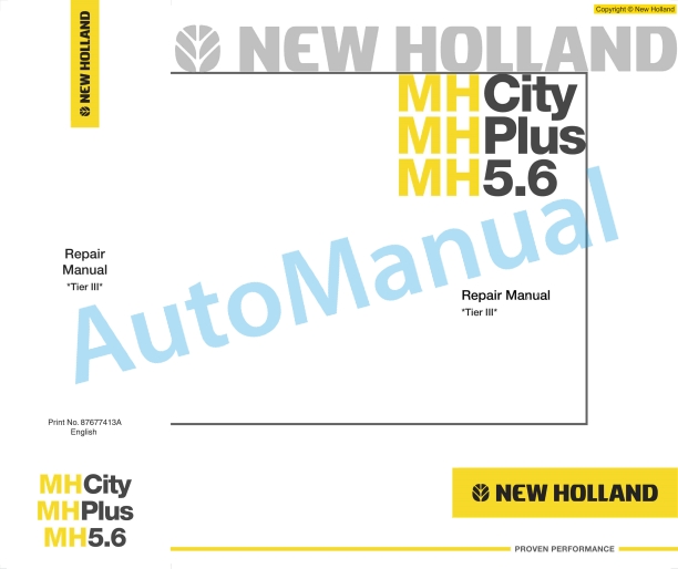 New Holland MH City, MH Plus, MH 5.6 Hydraulic Excavator Repair Manual 87677413A