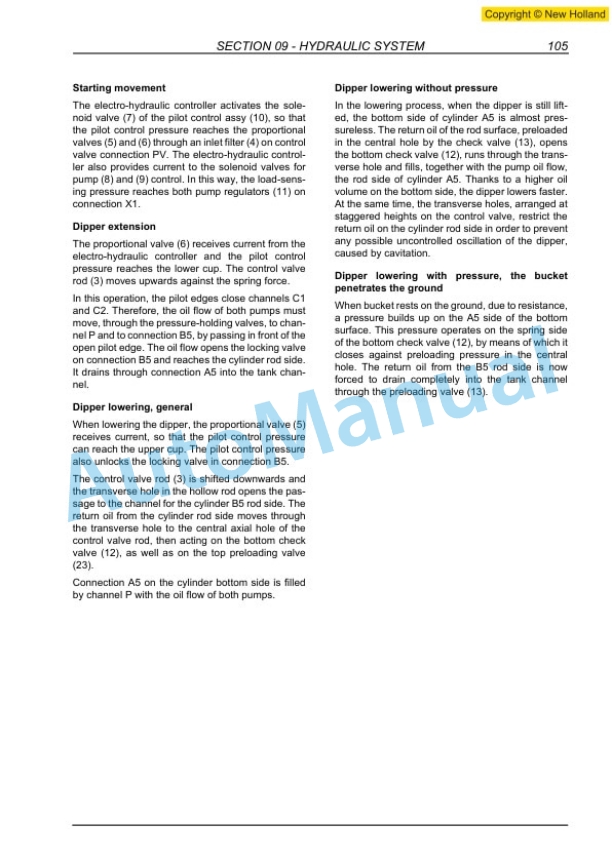 New Holland MH City, MH Plus, MH 5.6 Hydraulic Excavator Repair Manual 87677413A-5