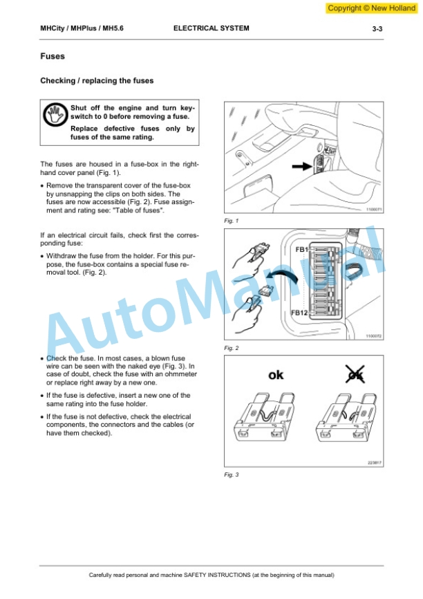 New Holland MH City, MH Plus, MH 5.6 Hydraulic Excavator Workshop Manual 60413557EN-2