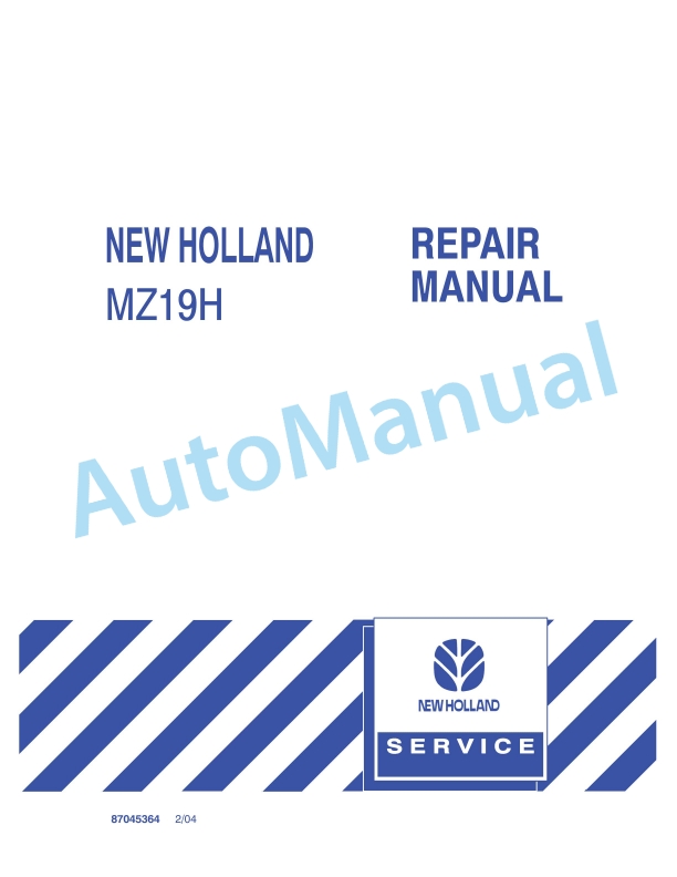 New Holland MZ19H Tractor Repair Manual 87045364