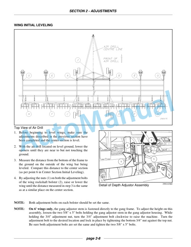 New Holland P2050 Air Drill Service Manual 87478747-2