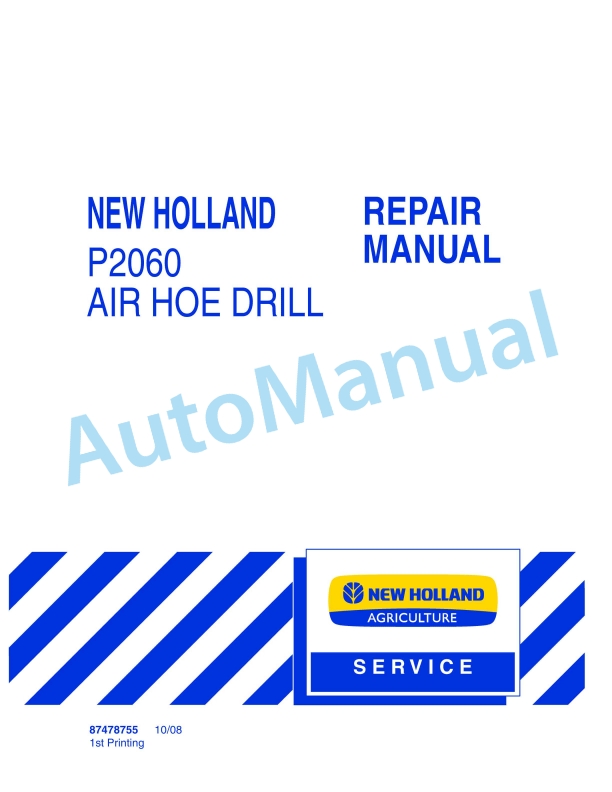 New Holland P2060 Air Hoe Drill Repair Manual 87478755