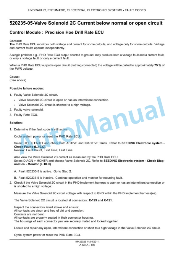 New Holland P2070 Precision Air Hoe Drill Service Manual 84425026-3