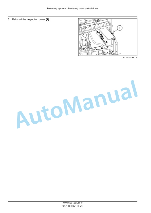 New Holland PL6011, PL6013, PL6015, PL6017, PL6019, PL6024, PL6028, PL6032, PL6036 Planter Service Manual 73383738-4