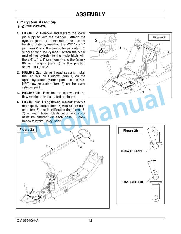 New Holland Quick Hitch - Subframe - Mid PTO Drive Kit Operation and Maintenance Manual 87050071-3