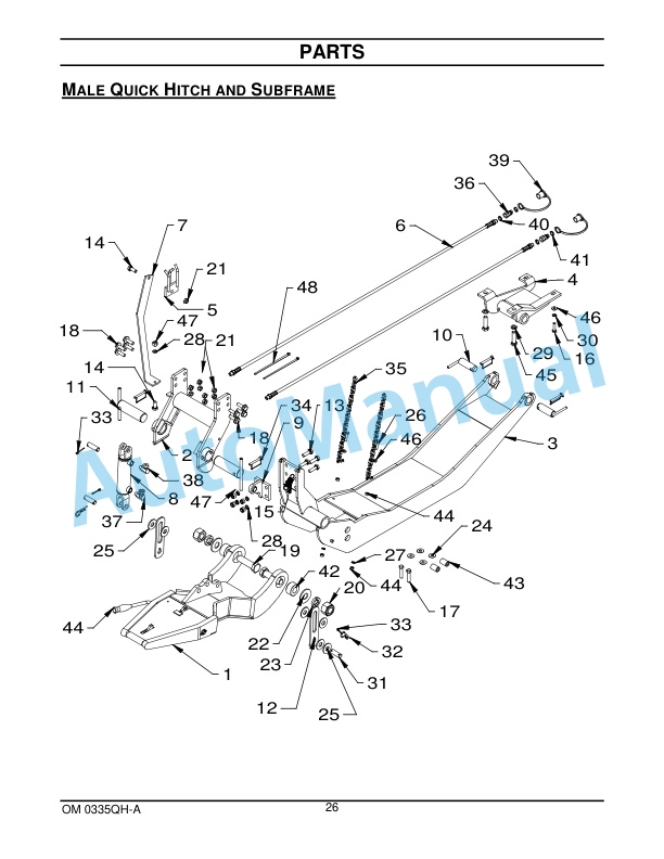New Holland Quick Hitch - Subframe - Mid PTO Drive Kit Operation and Maintenance Manual 87050073-5