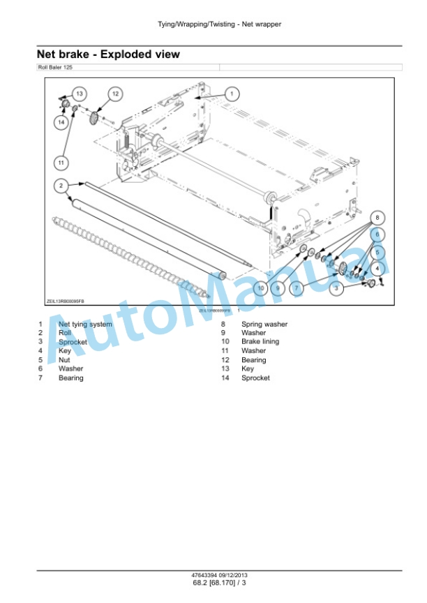 New Holland Roll Baler 125, Roll Baler 125 Combi Round Baler Service Manual 47643394-5