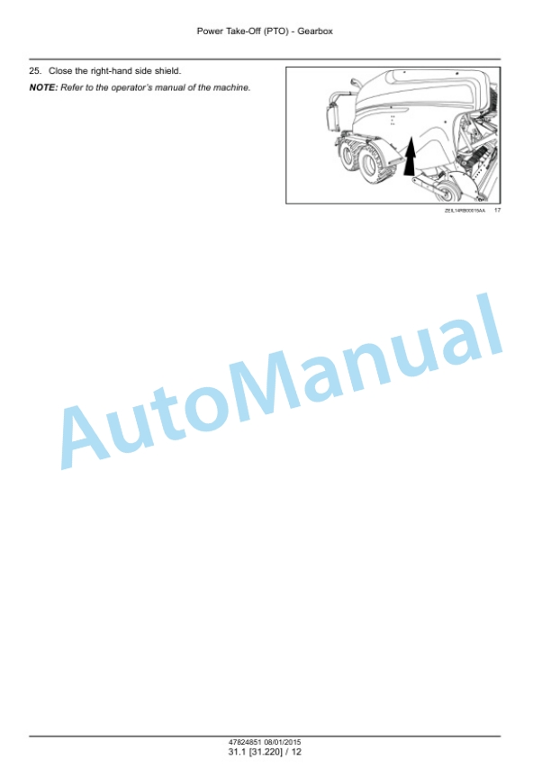 Alternative view of New Holland Roll Baler 135 Ultra Round Baler Service Manual 47824851