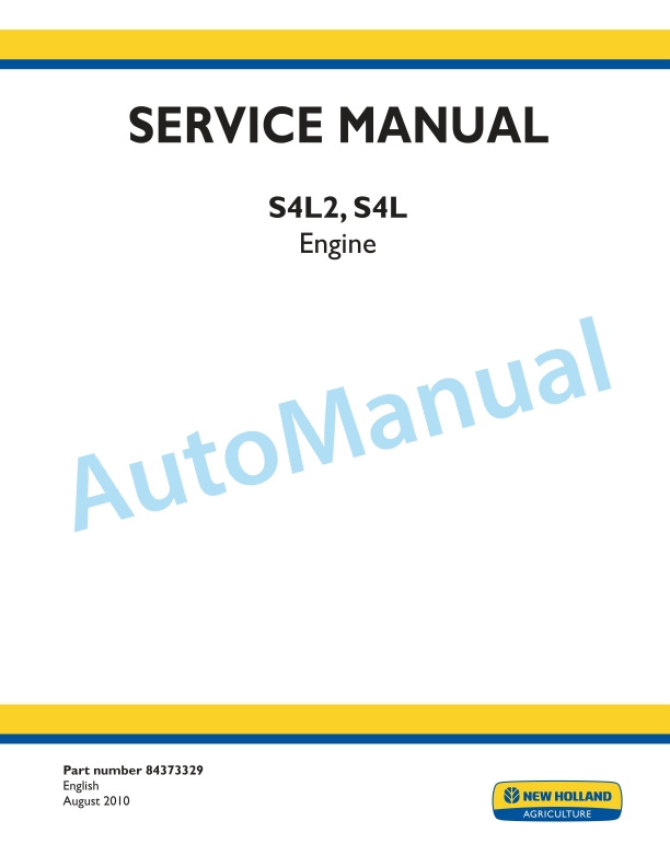 New Holland S4L2, S4L Engine Service Manual 84373329