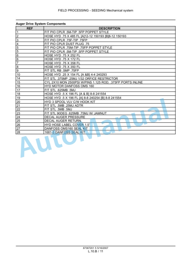 New Holland SC180, SC230, SC260, SC380, SC430 Repair Manual 87367201-4