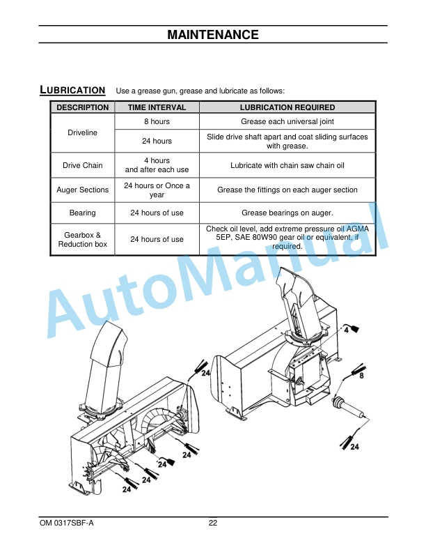 New Holland Snowblower Front Package - 51, 63 Snowblower Head Operation and Maintenance Manual 87026634-4